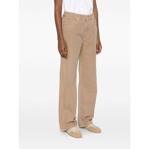 BRUNELLO CUCINELLI Wide Leg Cotton Twill Pants Women MARRONE CHIARO - Picture 3 of 5